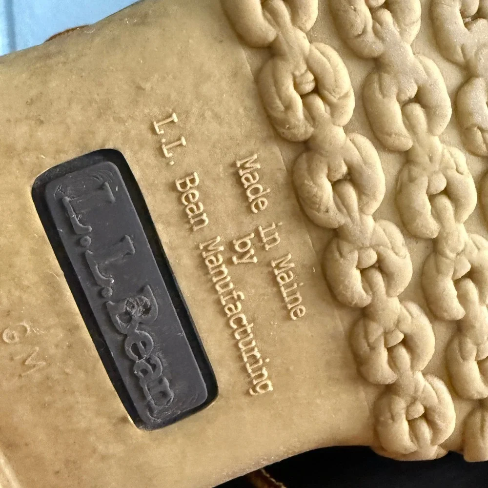 LL Bean 6 Inch Bean Boot Tan Brown Leather‎ Made in Maine Duck Boot Mens 9M